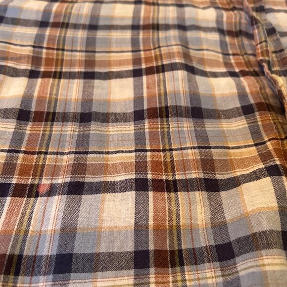 Vintage Eddie Bauer Grunge Single Stitch Button Up Linen Blend Shirt XL - Picture 4 of 6